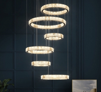 Đèn chùm LED pha lê thông tầng DCT 009