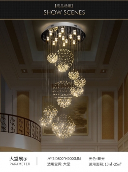 Đèn chùm LED thông tầng pha lê DCT 011