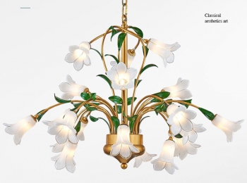 Đèn chùm hoa đồng nghệ thuật trang trí DKAA 057