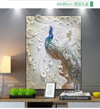 Tranh trang trí 3D chim công độc đáo DTA 008