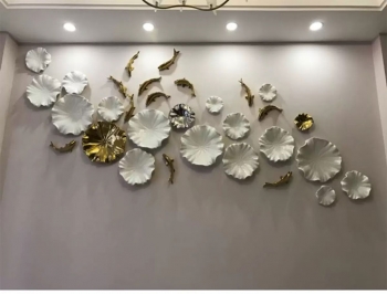 Cá và hoa sen bằng gốm cao cấp trang trí nội thất DTA 015