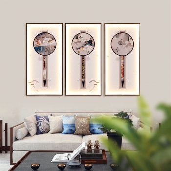 Tranh điện hoa sen trang trí phòng khách TD 004