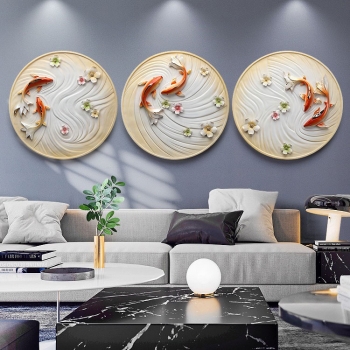 Tranh nghệ thuật 3D cá Koi DTA 018