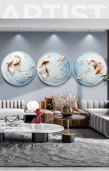 Tranh bộ 3D cá trang trí DTA 029