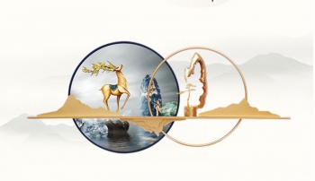 Tranh hươu phong cảnh gắn tường nghệ thuật, độc đáo TBB 587