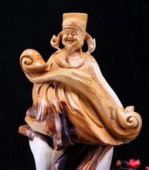 Tượng gỗ thần tài trang trí nội thất TGT 003